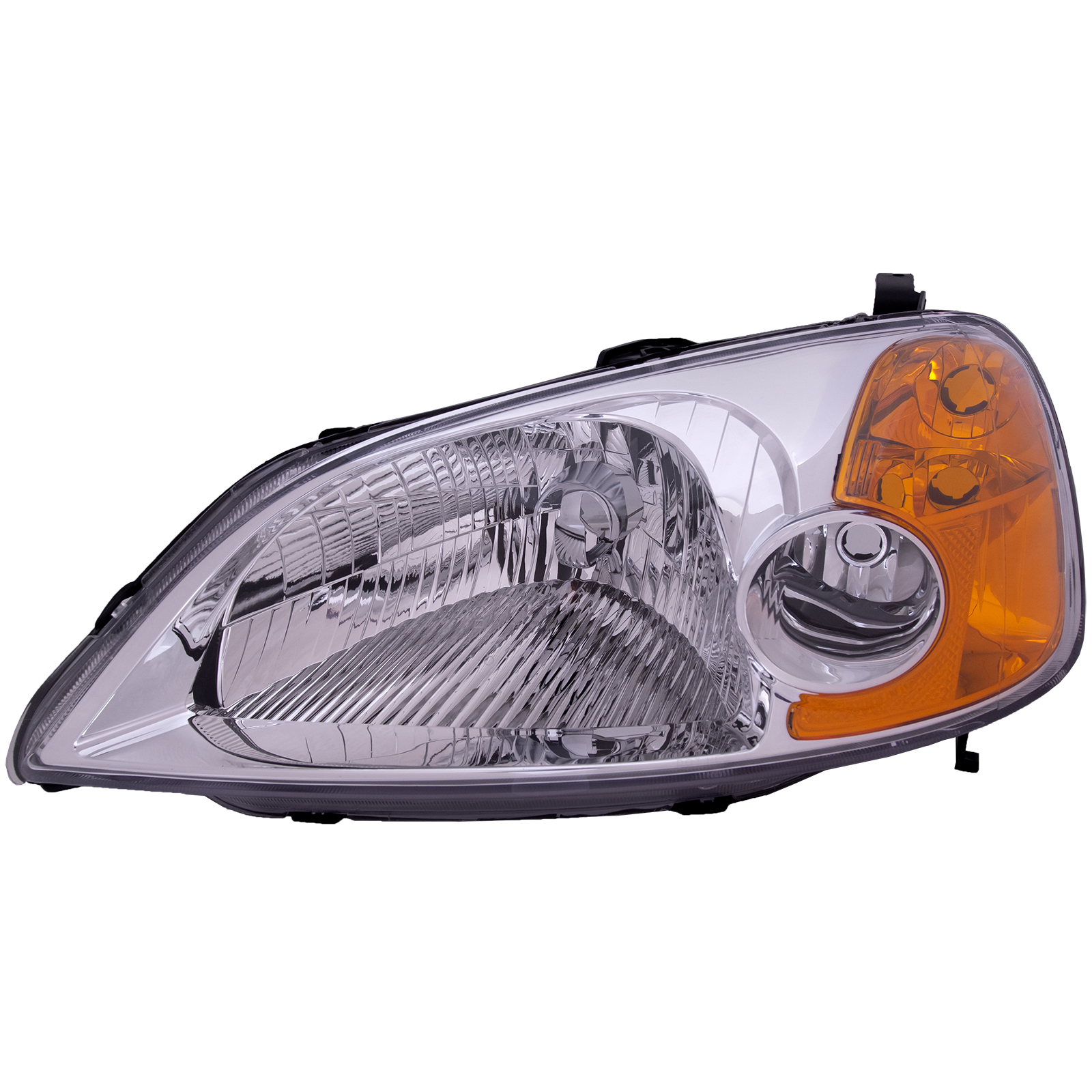 Left Driver Side Headlight For 01-03 Honda Civic; CAPA Certified