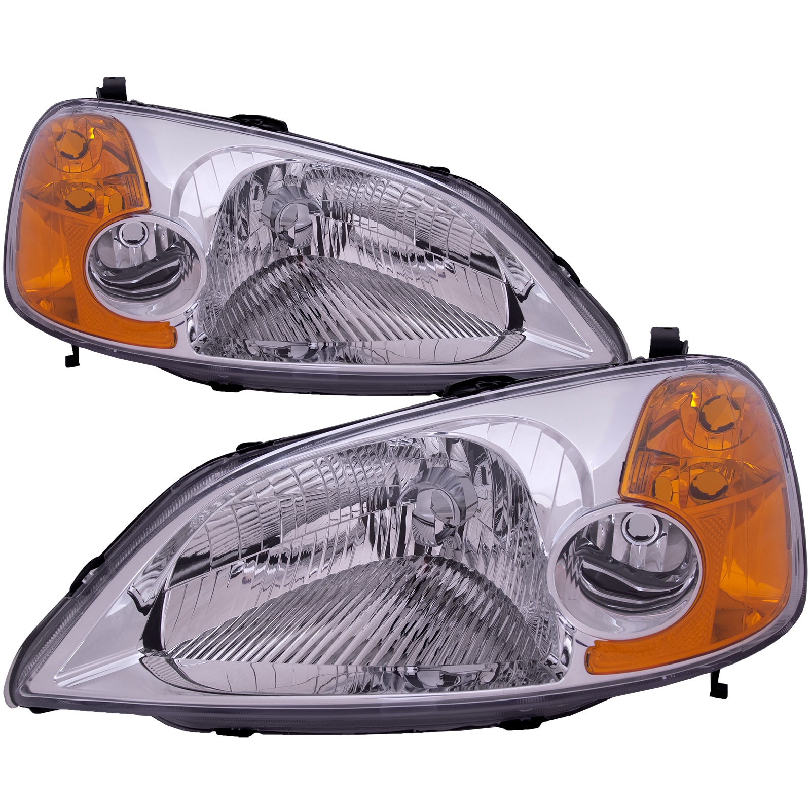Headlight Set For 01-03 Honda Civic; CAPA Certified