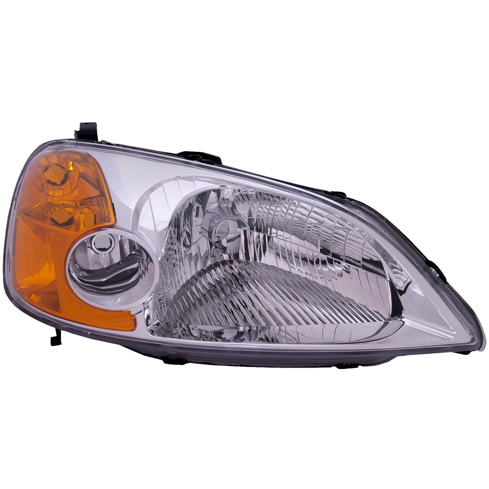 Right Passenger Side Headlight For 01-03 Honda Civic; CAPA Certified
