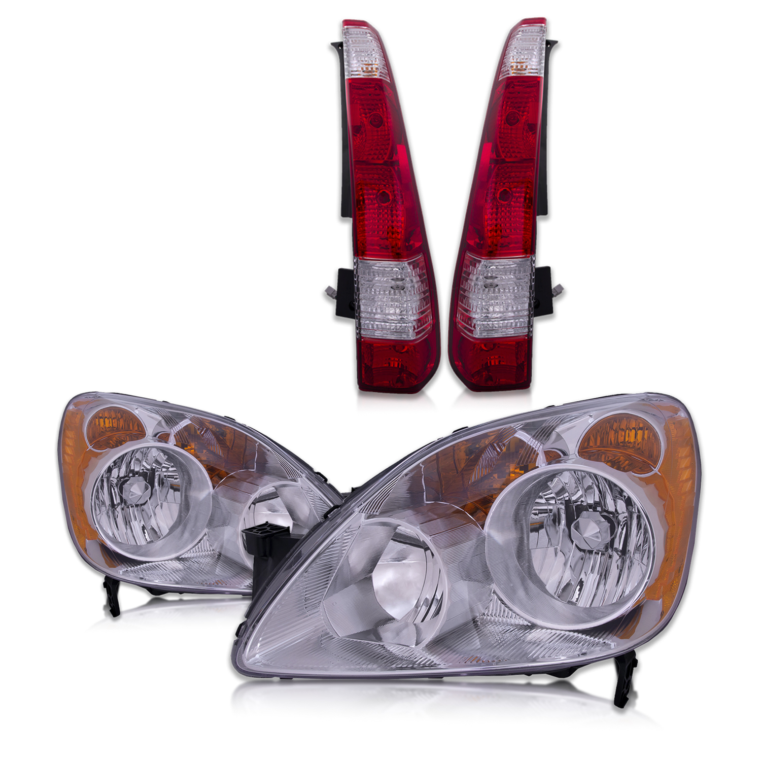 Headlight Set For 05-06 Honda CR-V; CAPA Certified