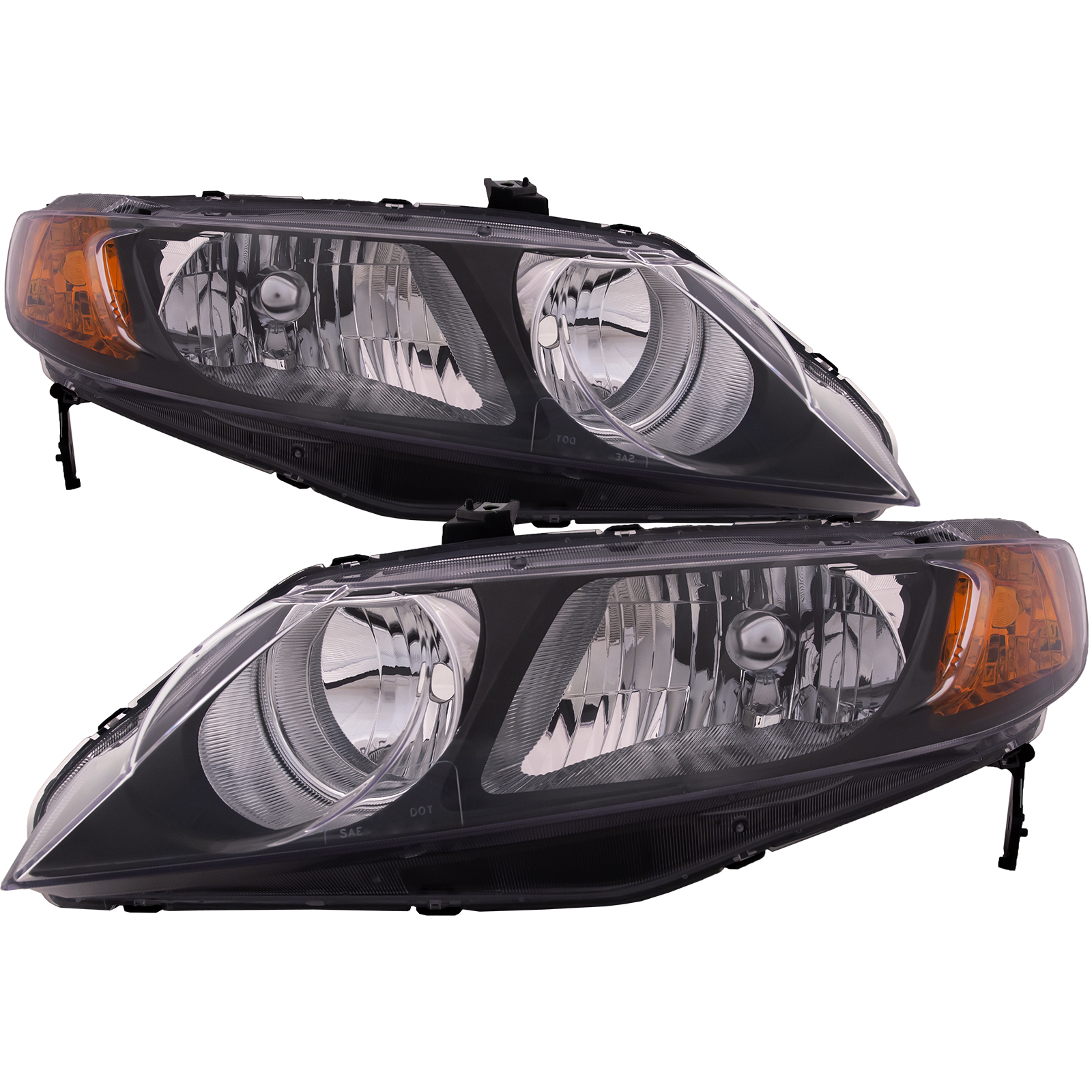 Headlight Set For 06-08 Honda Civic; CAPA Certified