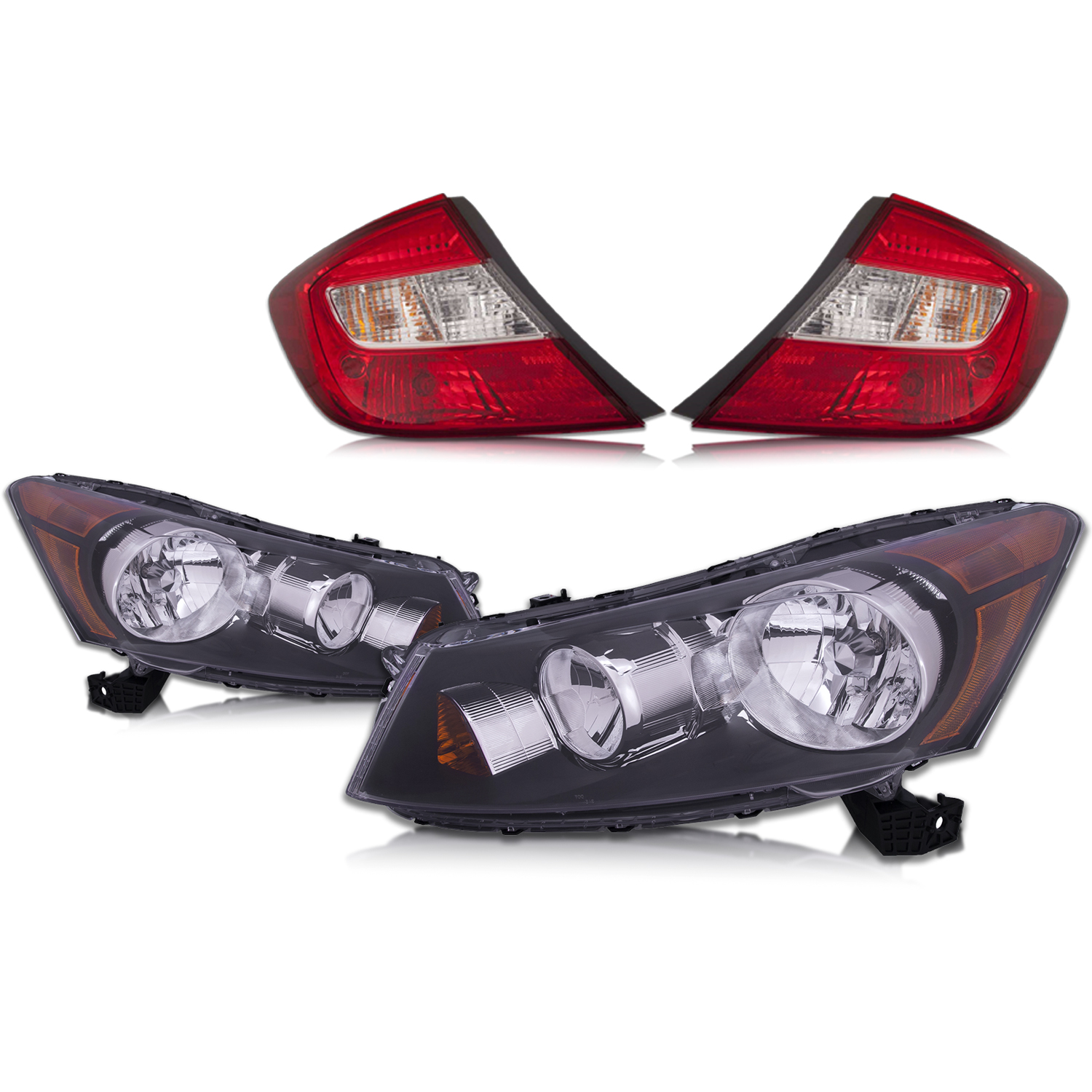 Headlight Set For 08-12 Honda Accord; CAPA Certified