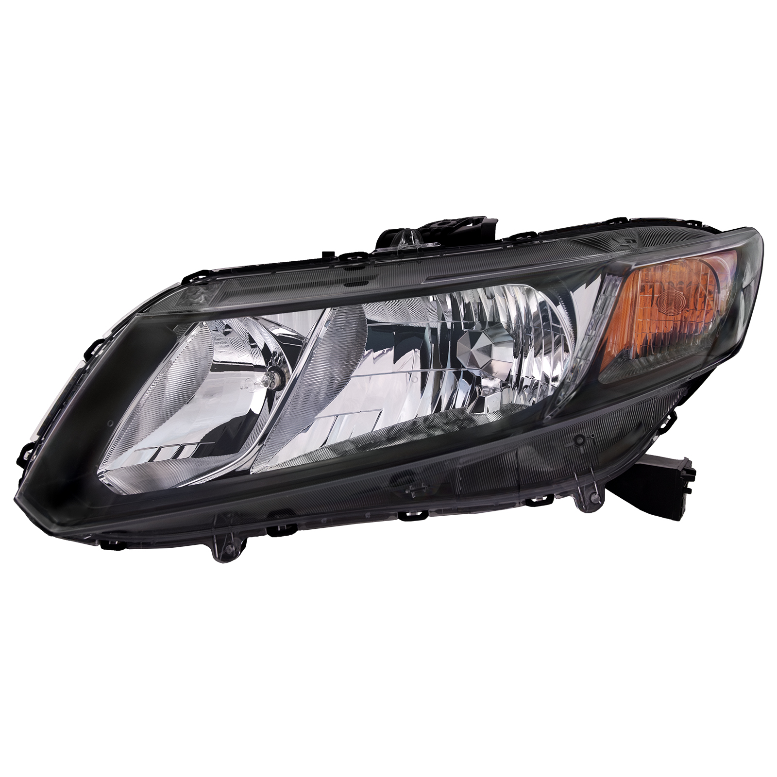 Left Driver Side Headlight For 13-15 Honda Civic; CAPA Certified