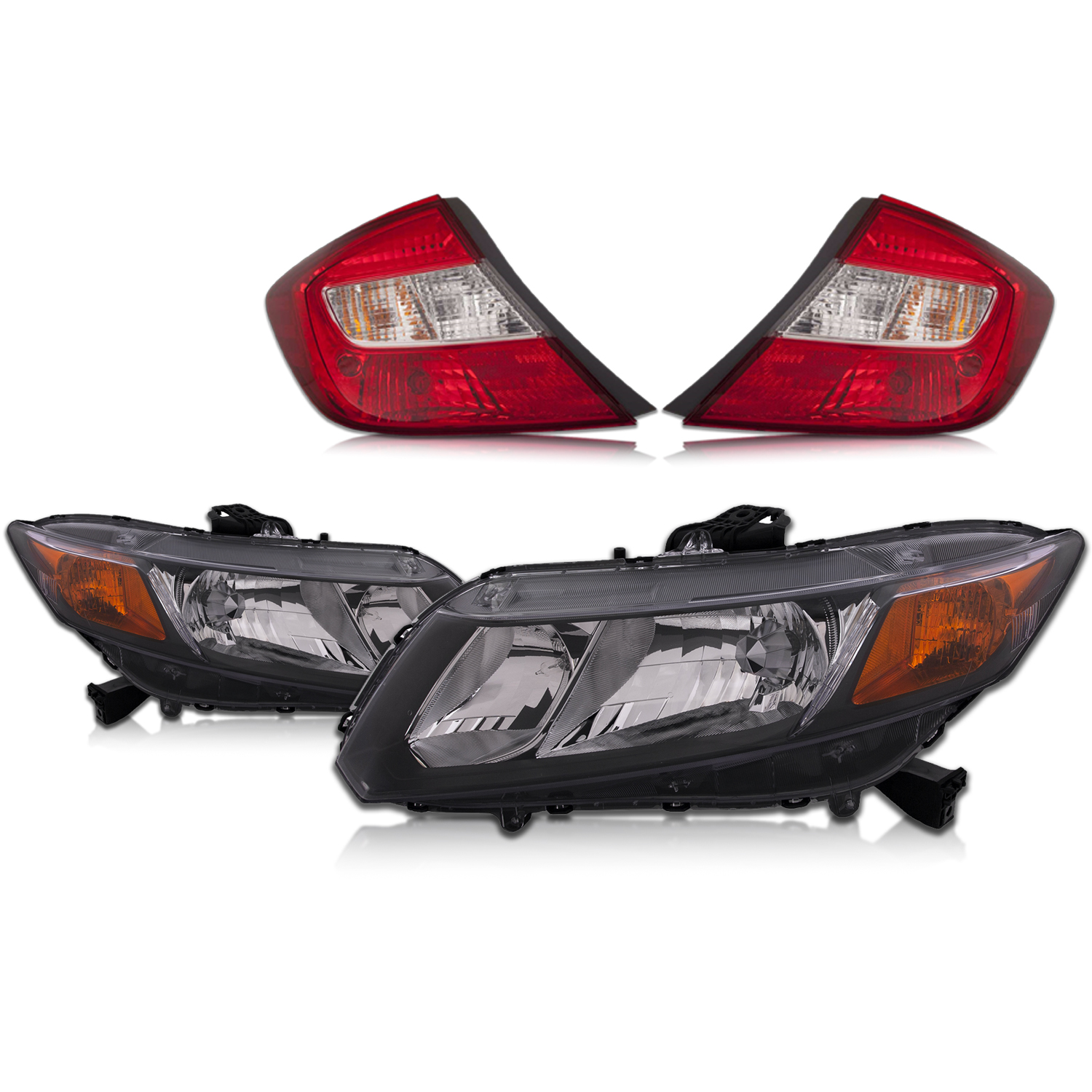 Headlight Set For 12 Honda Civic; CAPA Certified