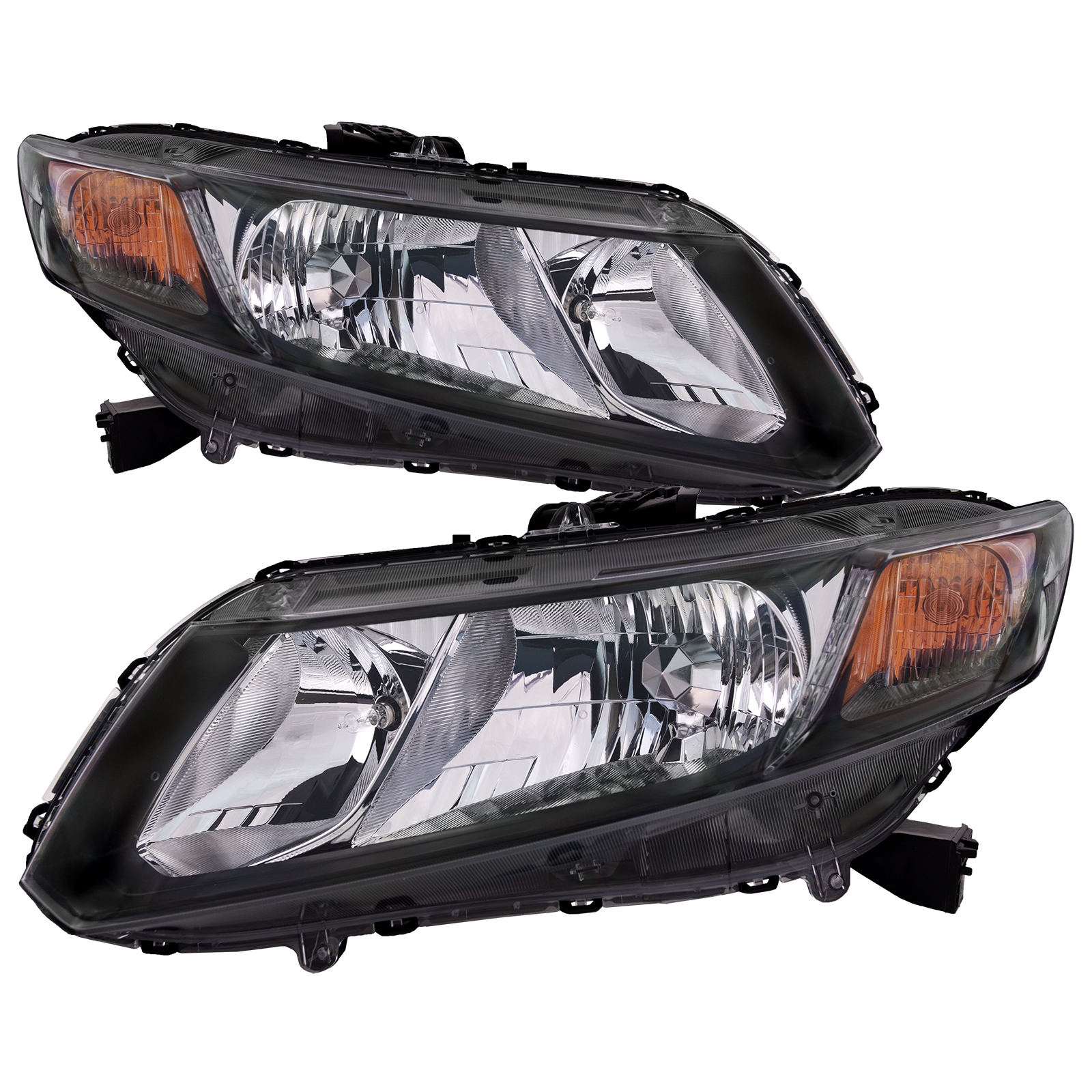 Headlight Set For 13-15 Honda Civic; CAPA Certified