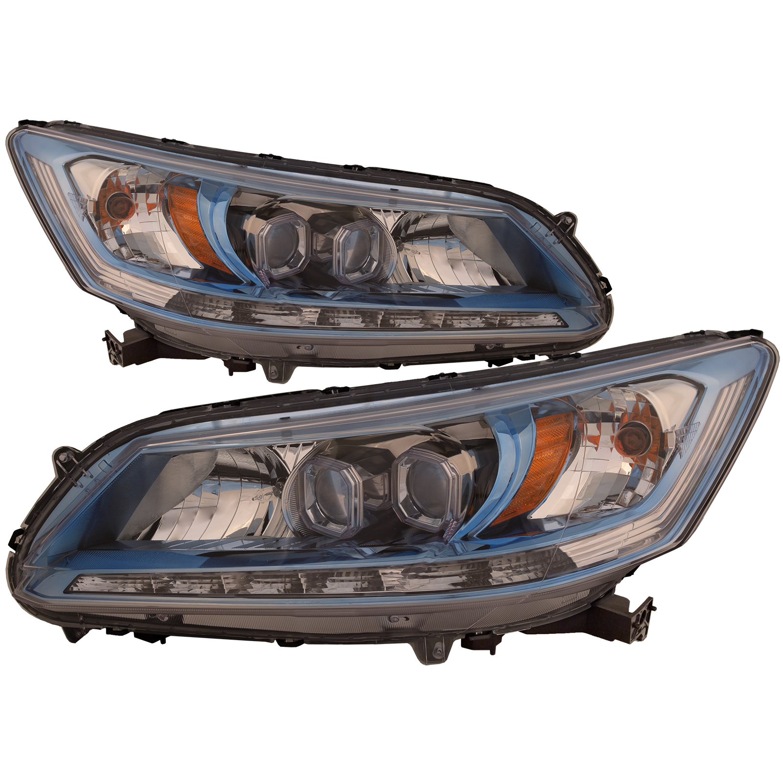 Headlight Set For 14-15 Honda Accord; CAPA Certified