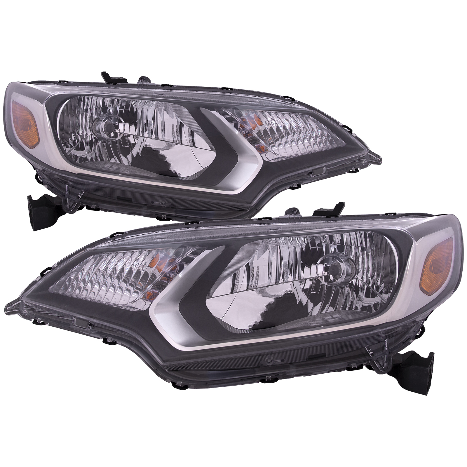 Headlight Set For 15-17 Honda Fit; CAPA Certified