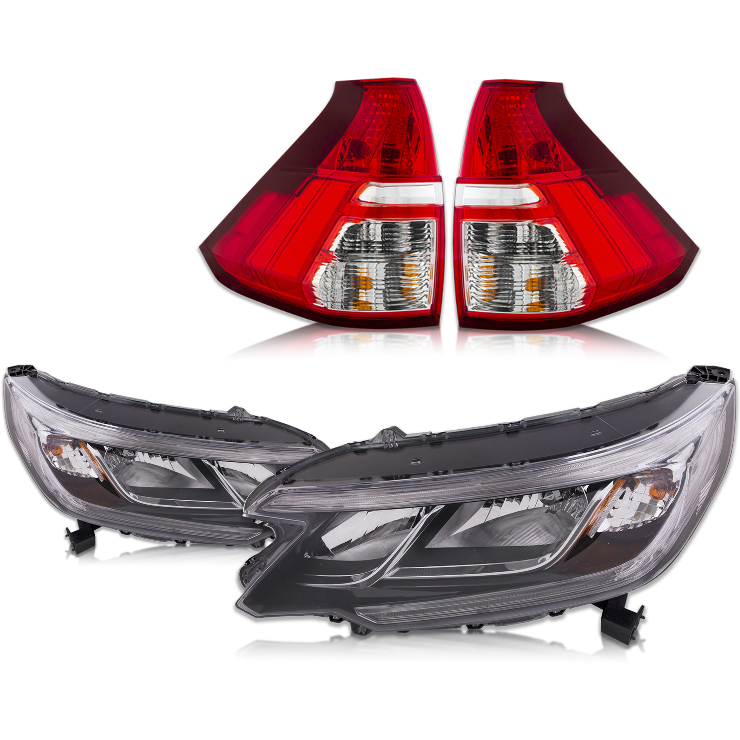 Headlight Set For 15-16 Honda CR-V; CAPA Certified