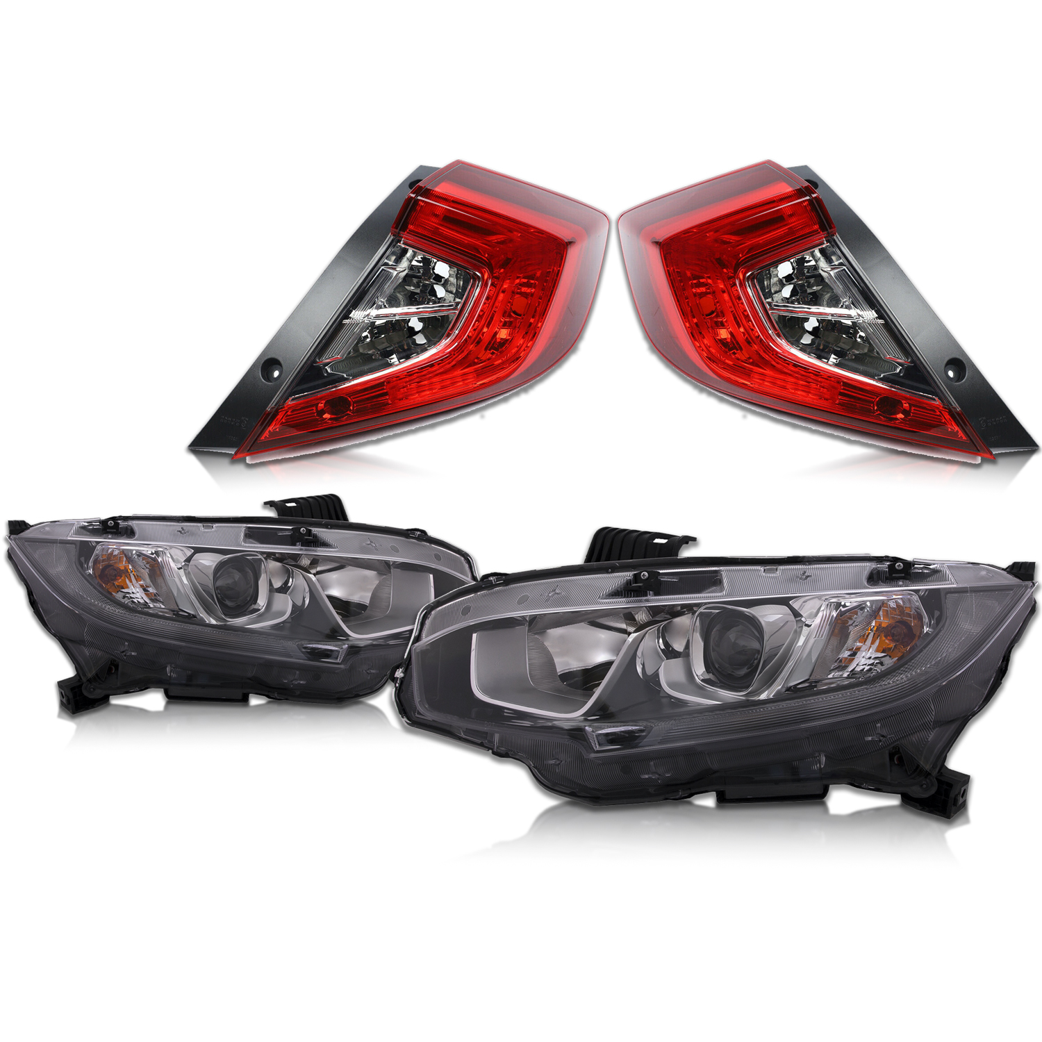 Headlight Set For 16-21 Honda Civic; CAPA Certified