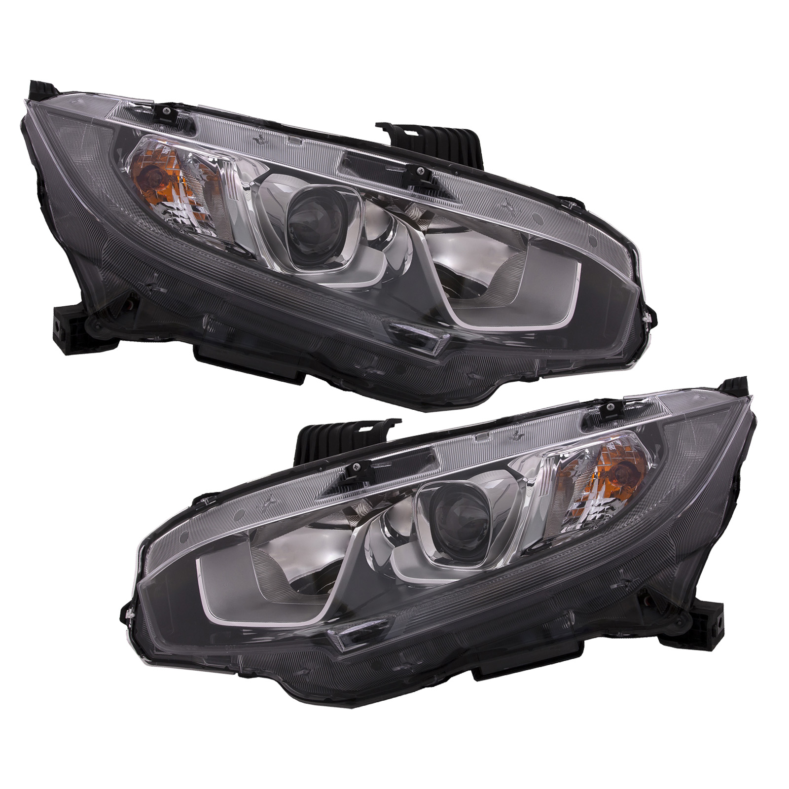 Headlight Set For 16-20 Honda Civic; CAPA Certified