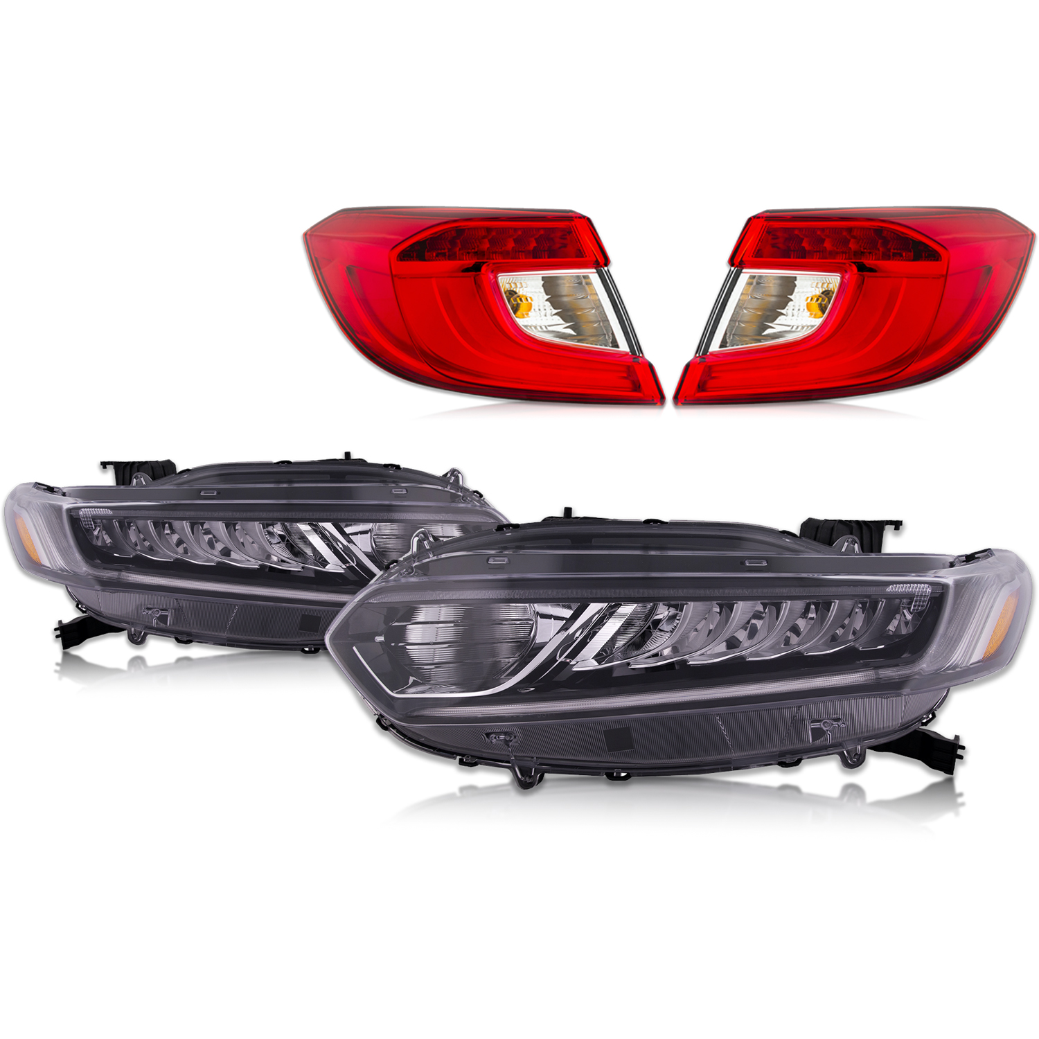 Headlight Set For 18-22 Honda Accord; CAPA Certified
