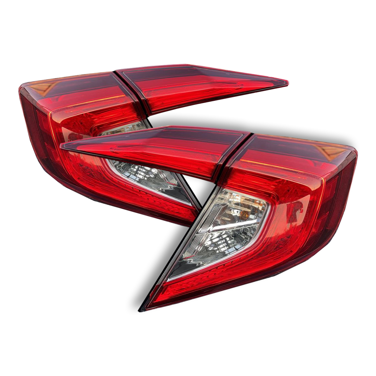 Tail Light Set For 16-21 Honda Civic; CAPA Certified
