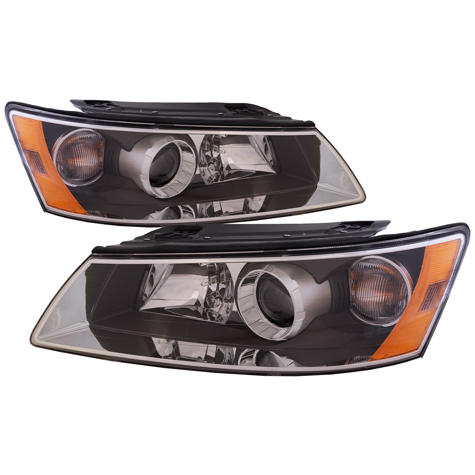 Headlight Set For 06-08 Hyundai Sonata; CAPA Certified