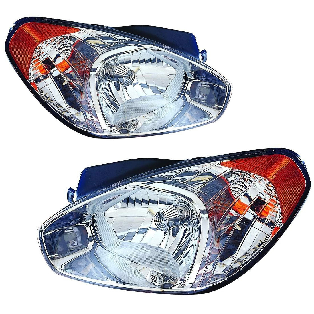 Headlight Set For 07-11 Hyundai Accent; CAPA Certified