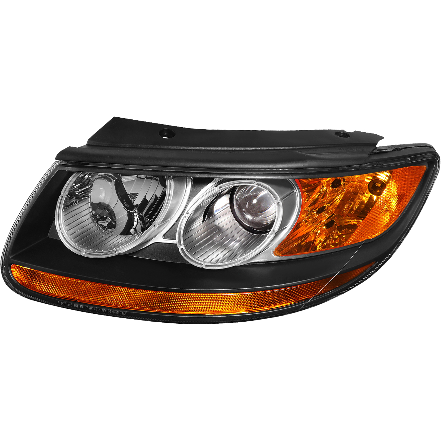 Left Driver Side Headlight For 10-12 Hyundai Santa Fe; CAPA Certified