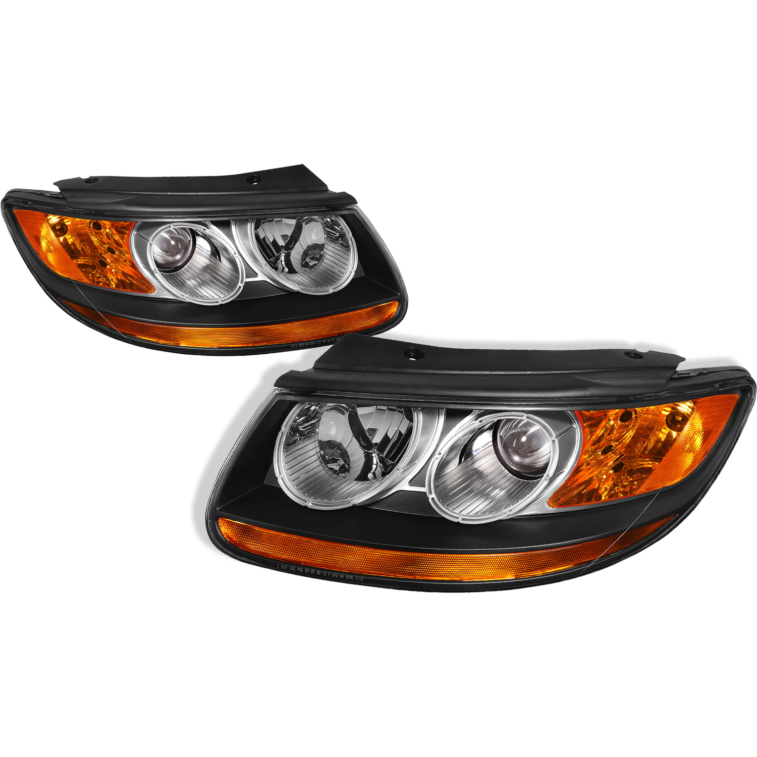 Headlight Set For 10-12 Hyundai Santa Fe; CAPA Certified