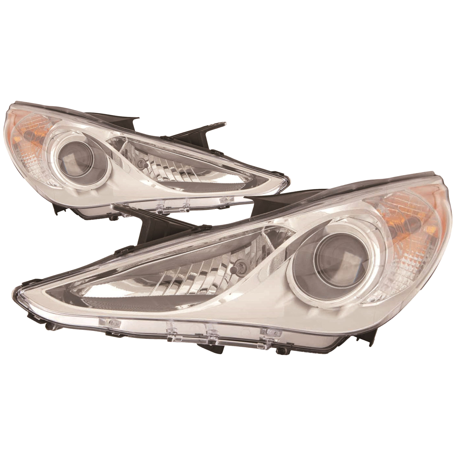 Headlight Set For 11-14 Hyundai Sonata; CAPA Certified