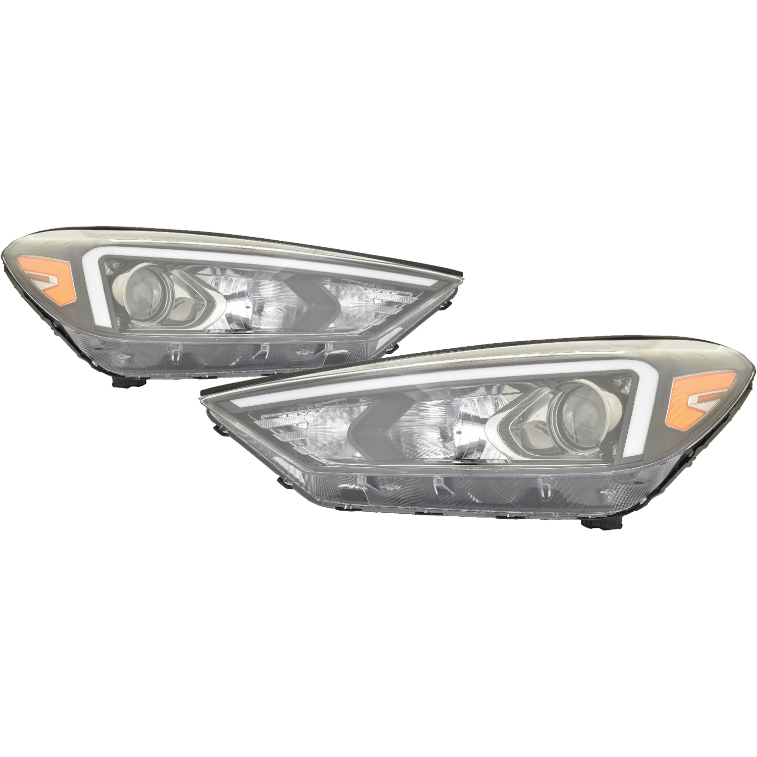 Headlight Set For 19-21 Hyundai Tucson; CAPA Certified