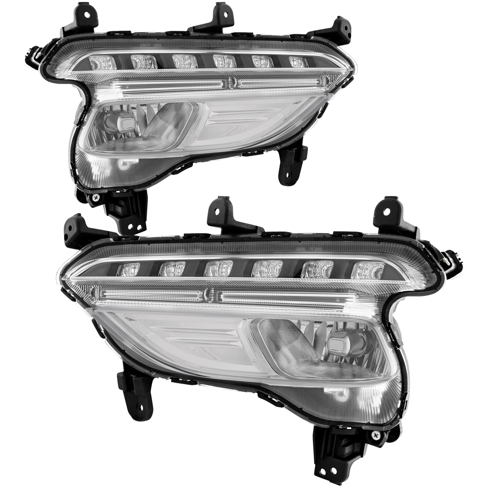 Fog Light Set For 17-18 Hyundai Santa Fe Sport; CAPA Certified