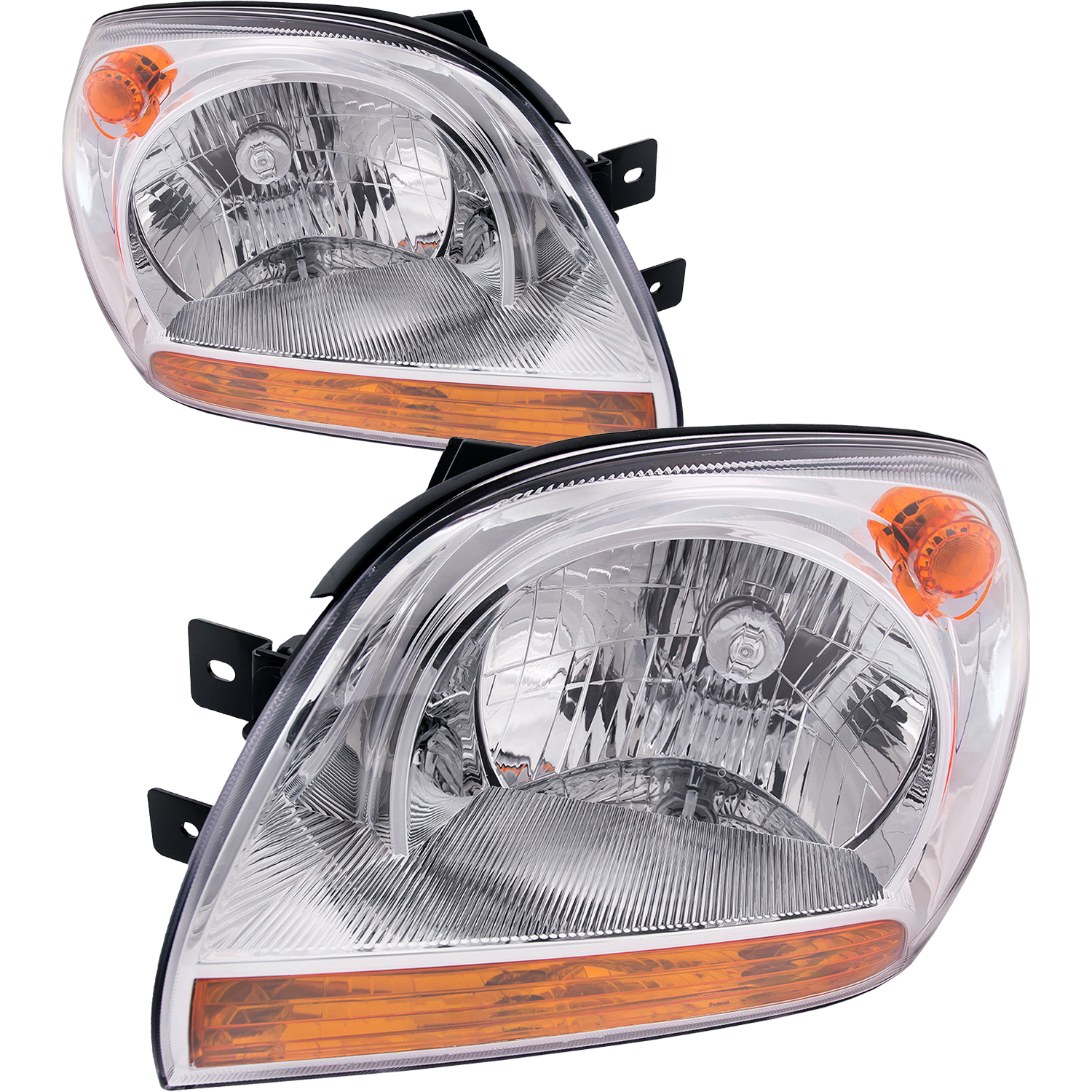 Headlight Set For 05-10 Kia Sportage; CAPA Certified