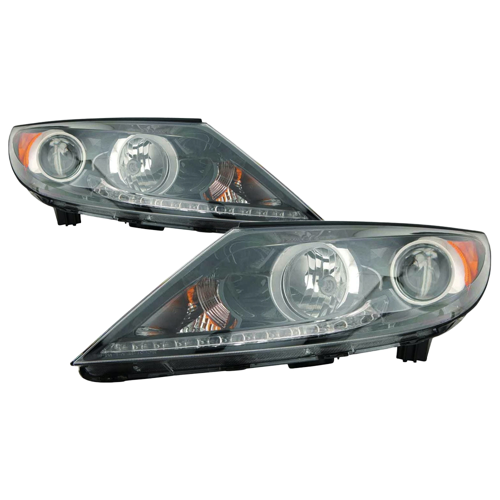 Headlight Set For 11-12 Kia Sportage; CAPA Certified
