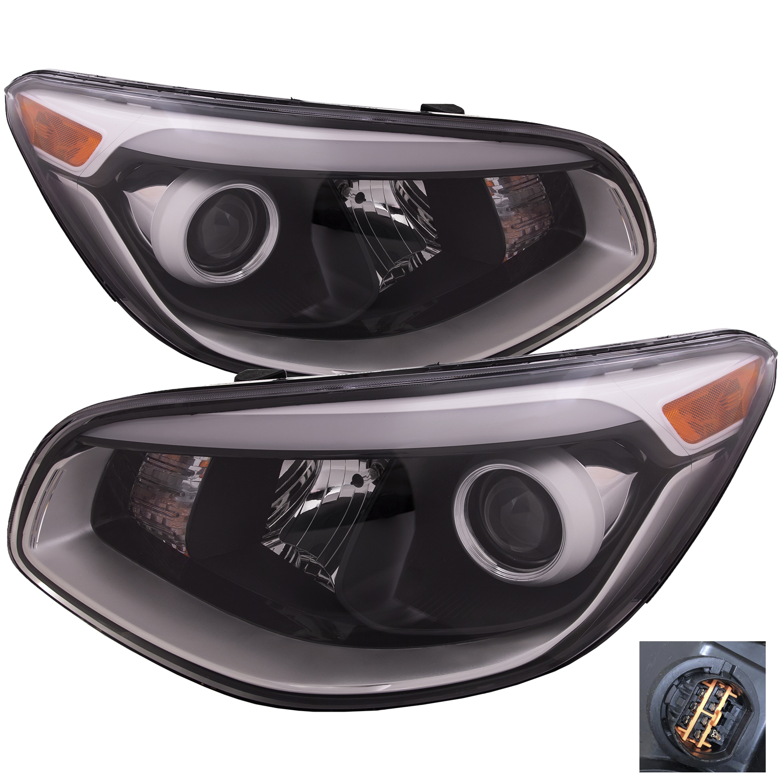 Headlight Set For 17-19 Kia Soul; CAPA Certified