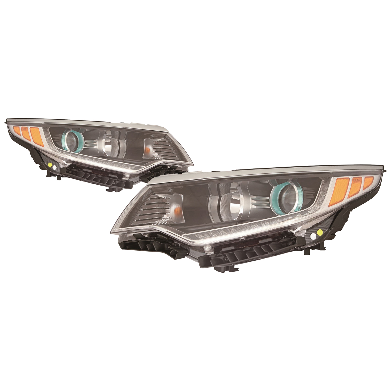 Headlight Set For 17-19 Kia Optima; CAPA Certified