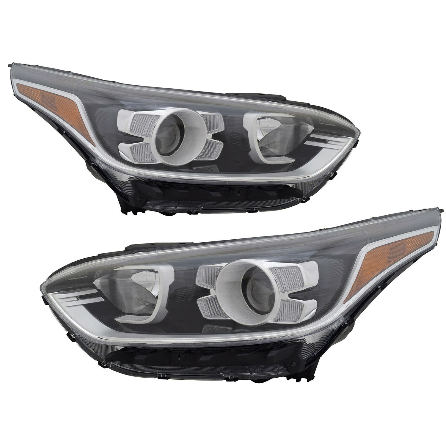 Headlight Set For 19-21 Kia Forte; CAPA Certified
