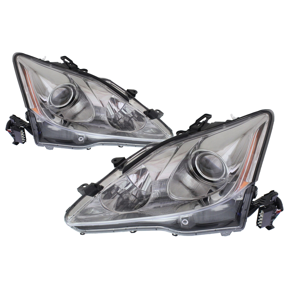 Headlight Set For 06-08 Lexus IS250; CAPA Certified
