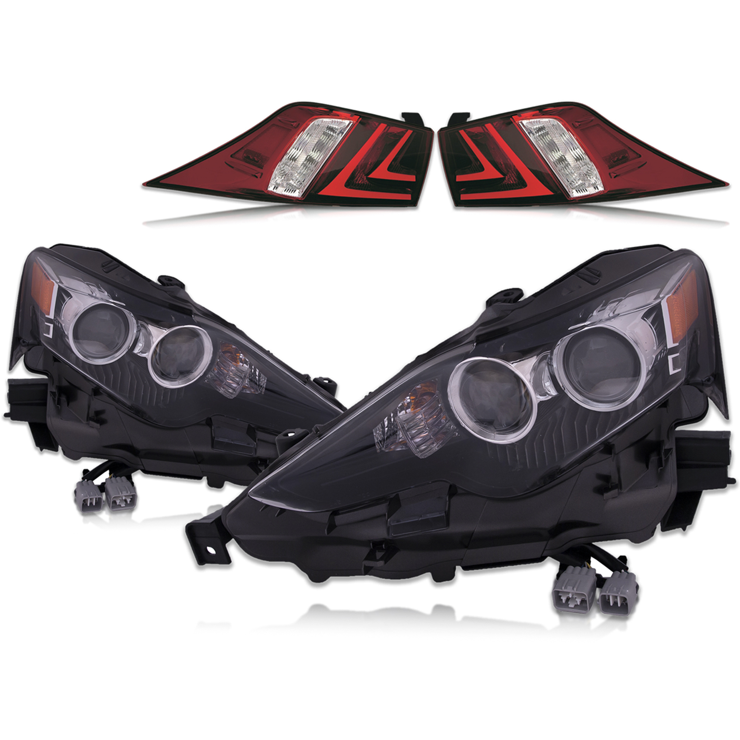 Headlight Set For 16 Lexus IS200t, 14-15 Lexus IS250, 16 Lexus IS300, 14-16 Lexus IS350; CAPA Certified