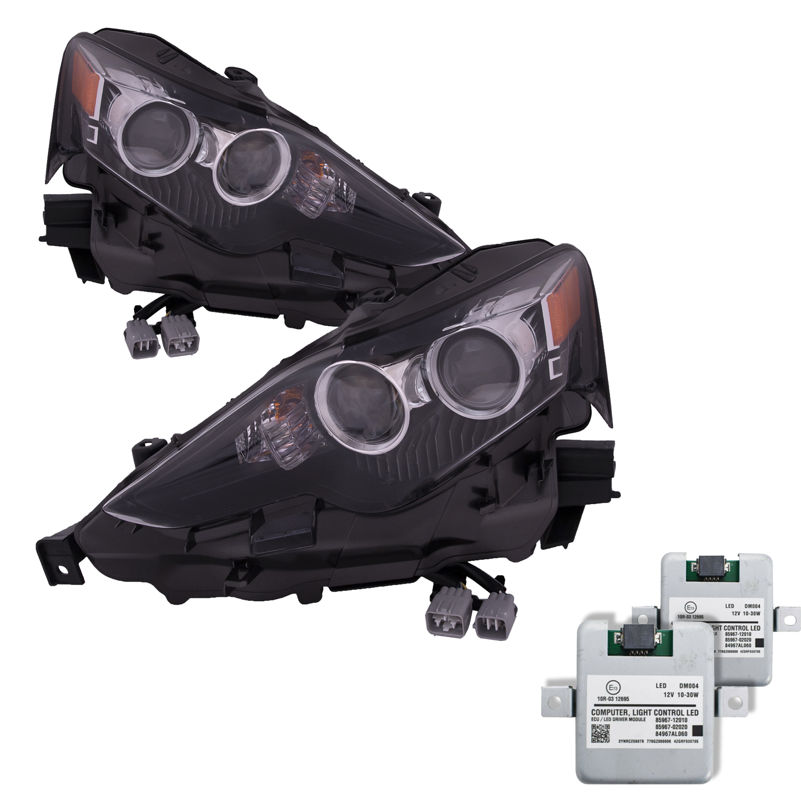 Headlight Set For 16 Lexus IS200t, 14-15 Lexus IS250, 16 Lexus IS300, 14-16 Lexus IS350; CAPA Certified
