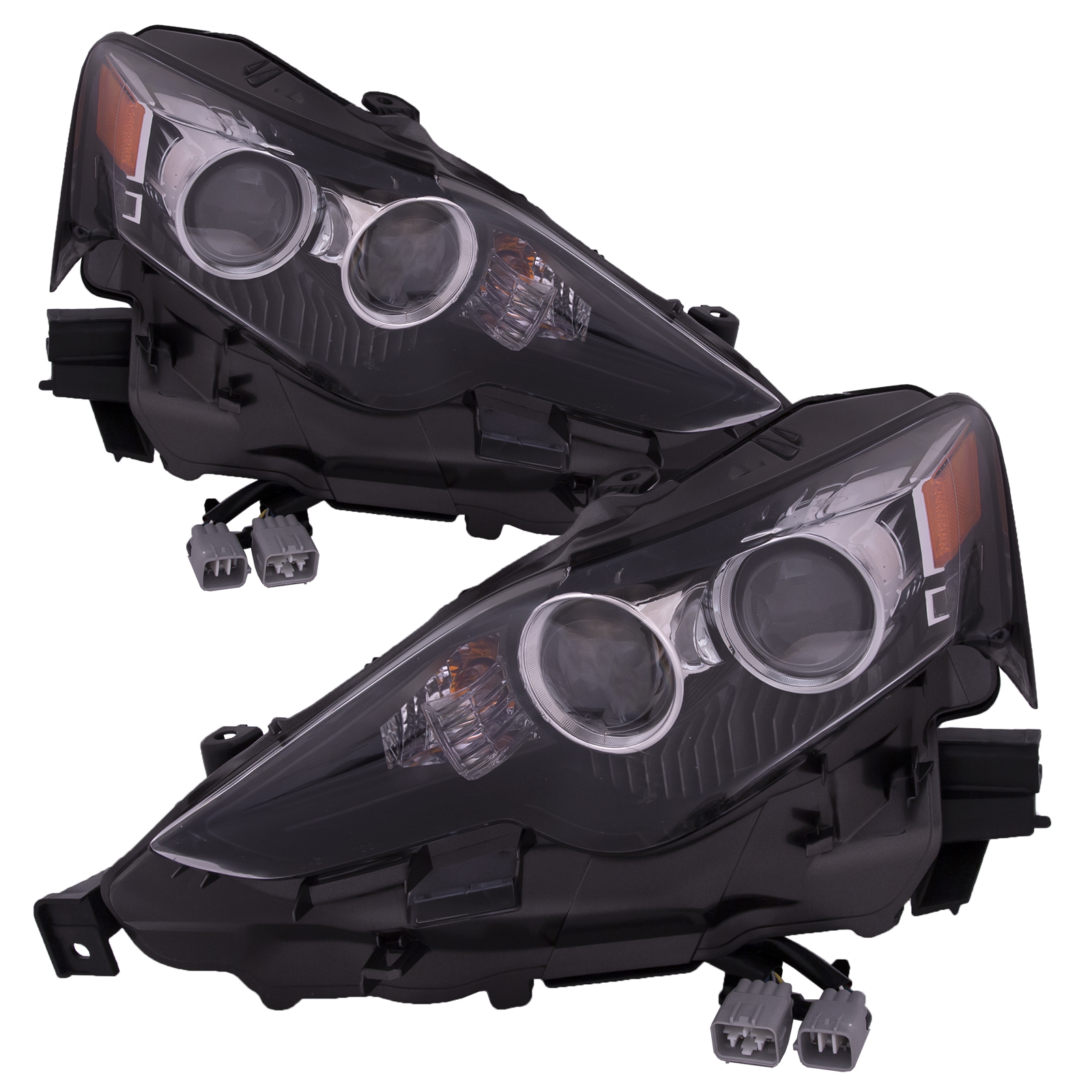 Headlight Set For 16 Lexus IS200t, 14-15 Lexus IS250, 16 Lexus IS300, 14-16 Lexus IS350; CAPA Certified