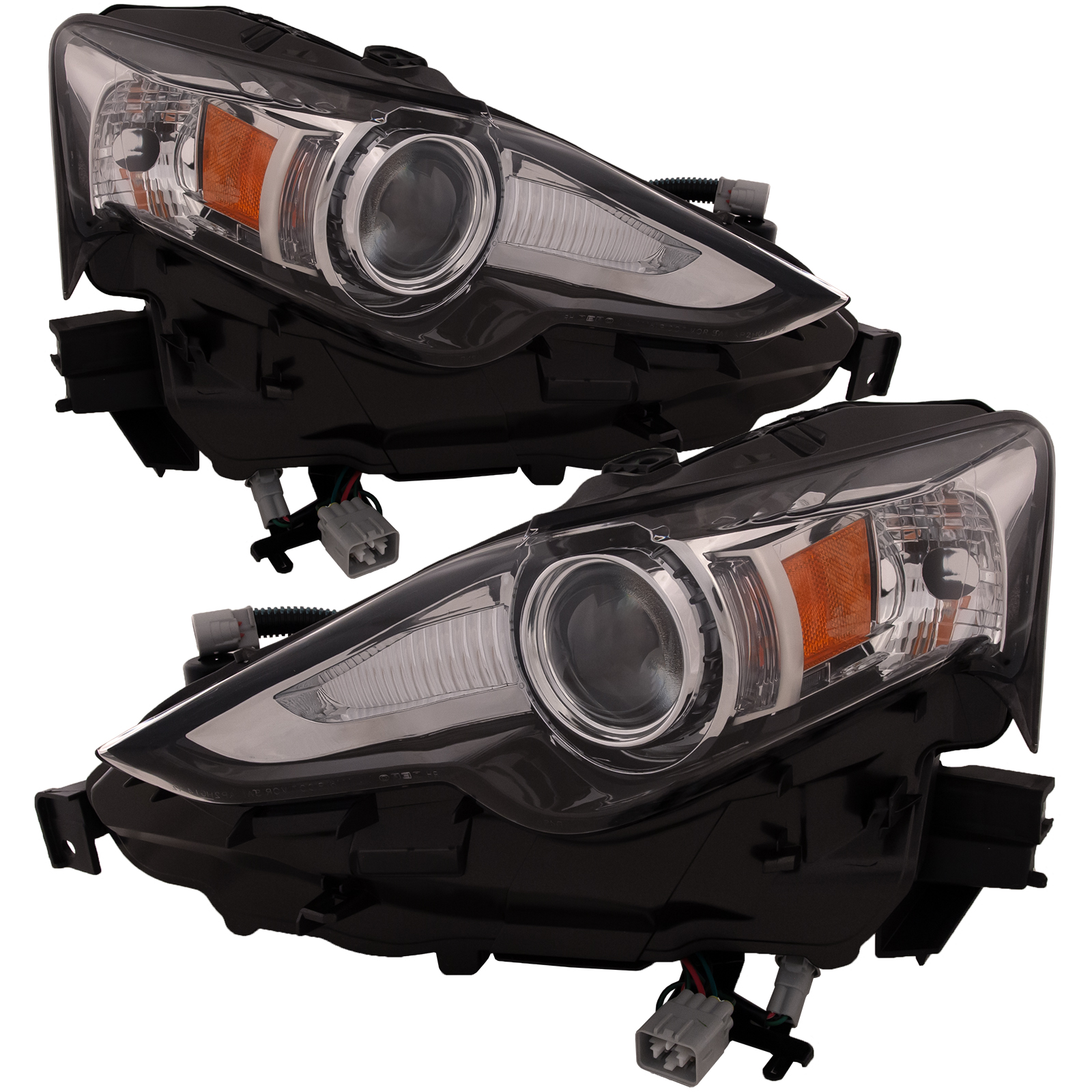 Headlight Set For 16 Lexus IS200t, 14-15 Lexus IS250, 16 Lexus IS300, 14-16 Lexus IS350; CAPA Certified