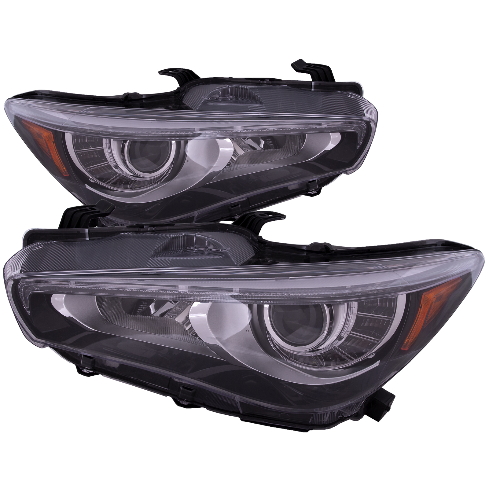 Headlight Set For 14-17 Infiniti Q50; CAPA Certified