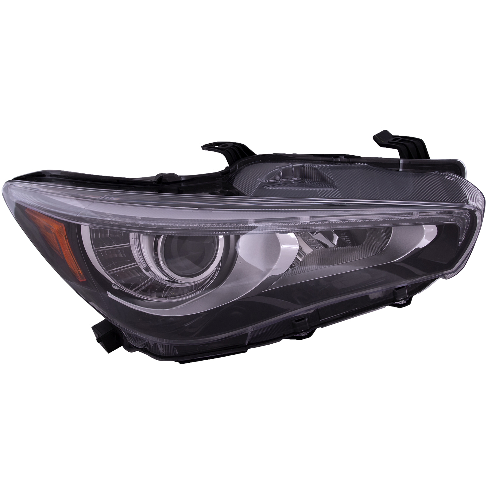 Right Passenger Side Headlight For 14-17 Infiniti Q50; CAPA Certified