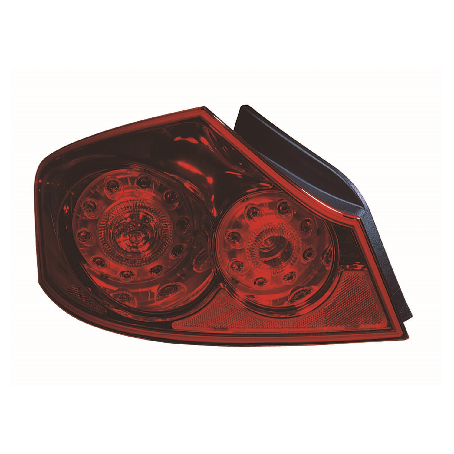 Left Driver Side Tail Light For 11-12 INFINITI G25, 07-08 INFINITI G35, 09-13 INFINITI G37, 15 INFINITI Q40; CAPA Certified