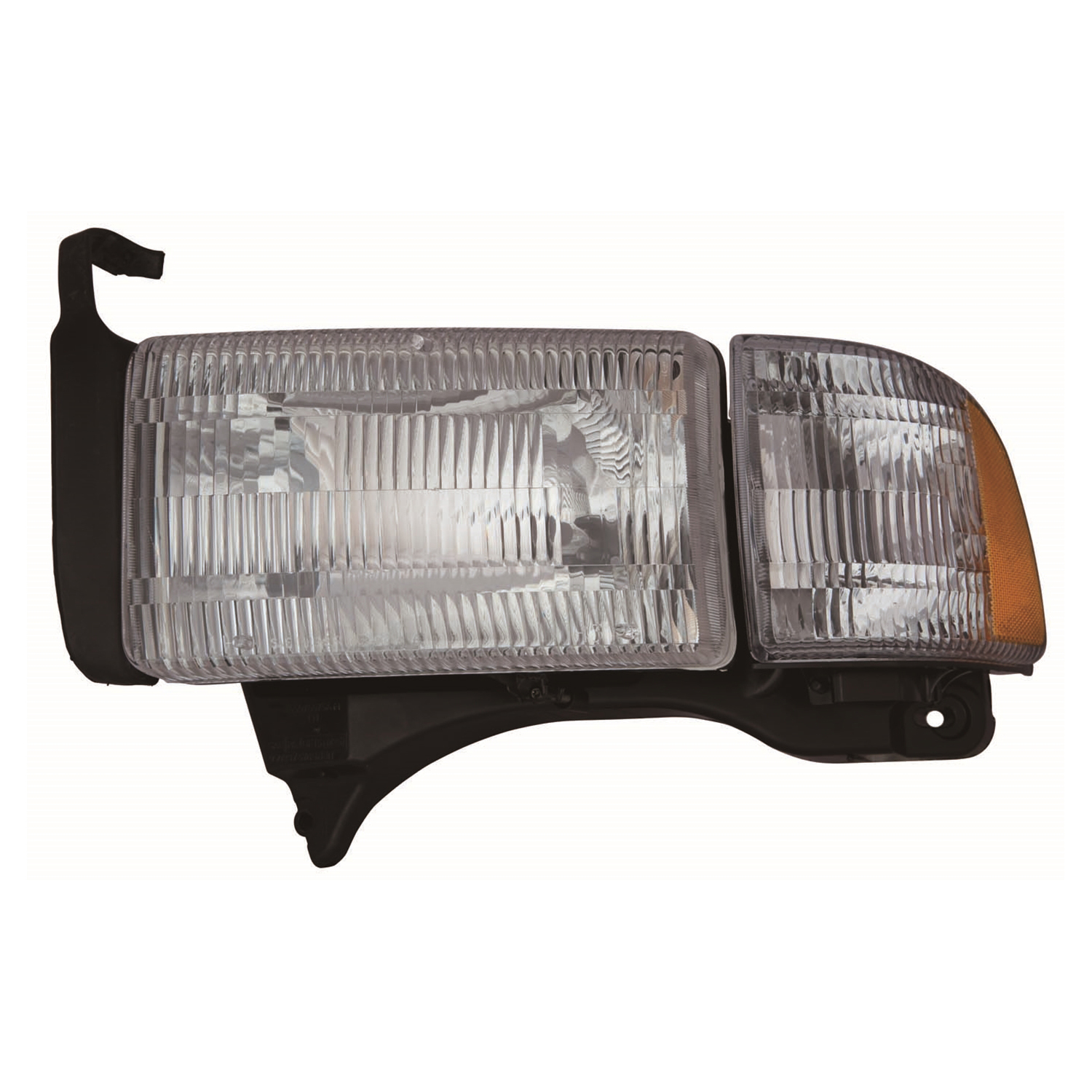 Left Driver Side Headlight For 94-02 Dodge Ram 1500, 94-02 Dodge Ram 2500, 94-02 Dodge Ram 3500; CAPA Certified