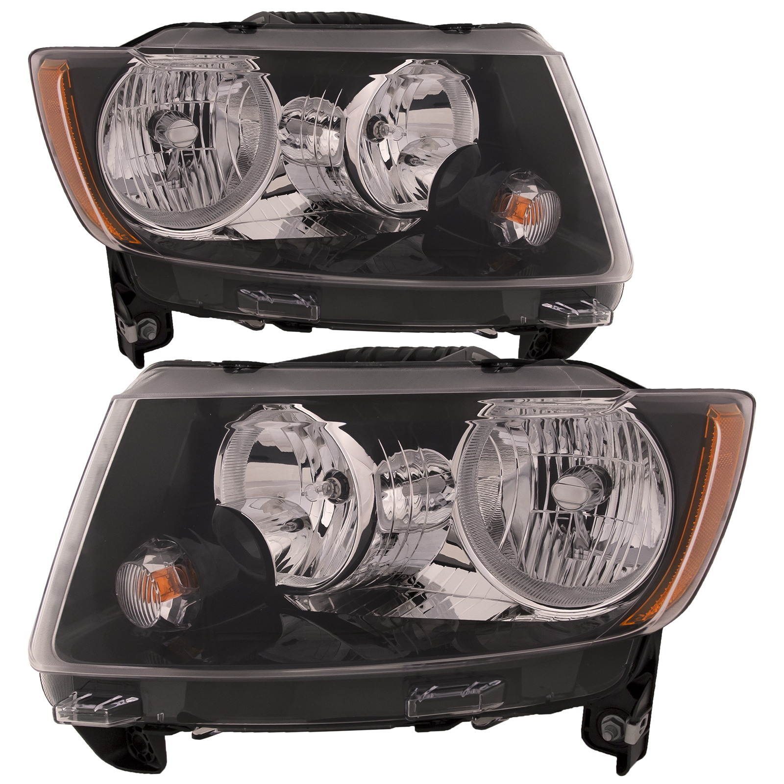Headlight Set For 13-17 Jeep Compass; CAPA Certified