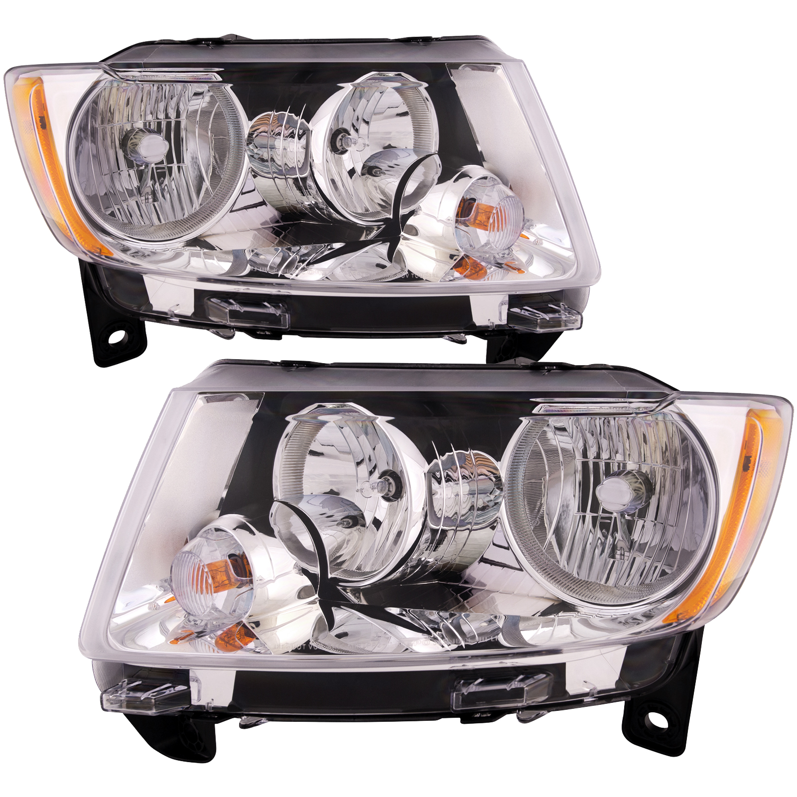 Headlight Set For 11-13 Jeep Grand Cherokee; CAPA Certified