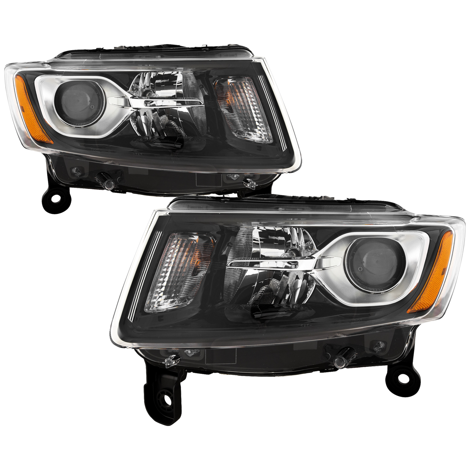 Headlight Set For 14-16 Jeep Grand Cherokee; CAPA Certified