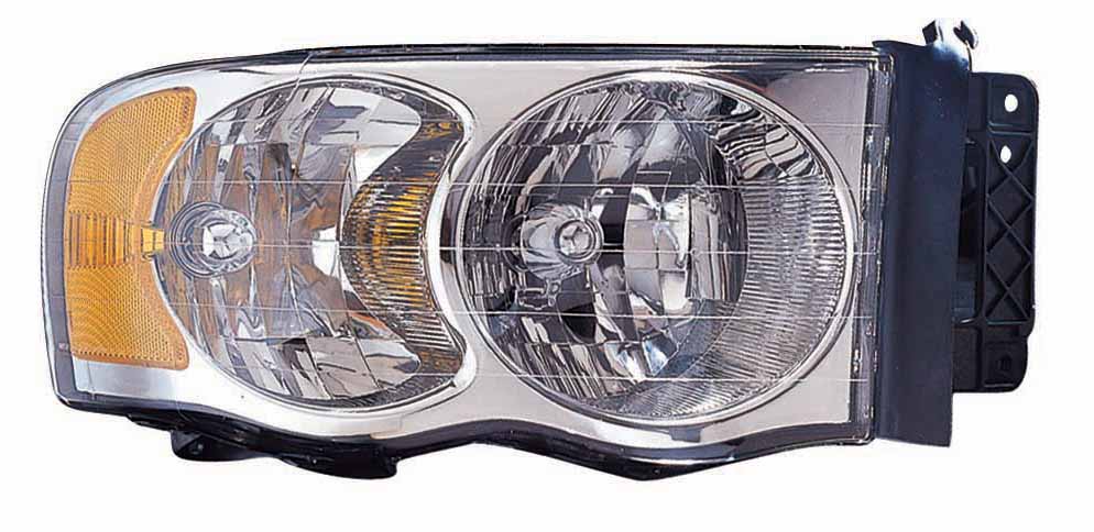 Right Passenger Side Headlight For 02-05 Dodge Ram 1500, 02-05 Dodge Ram 2500, 02-05 Dodge Ram 3500; CAPA Certified