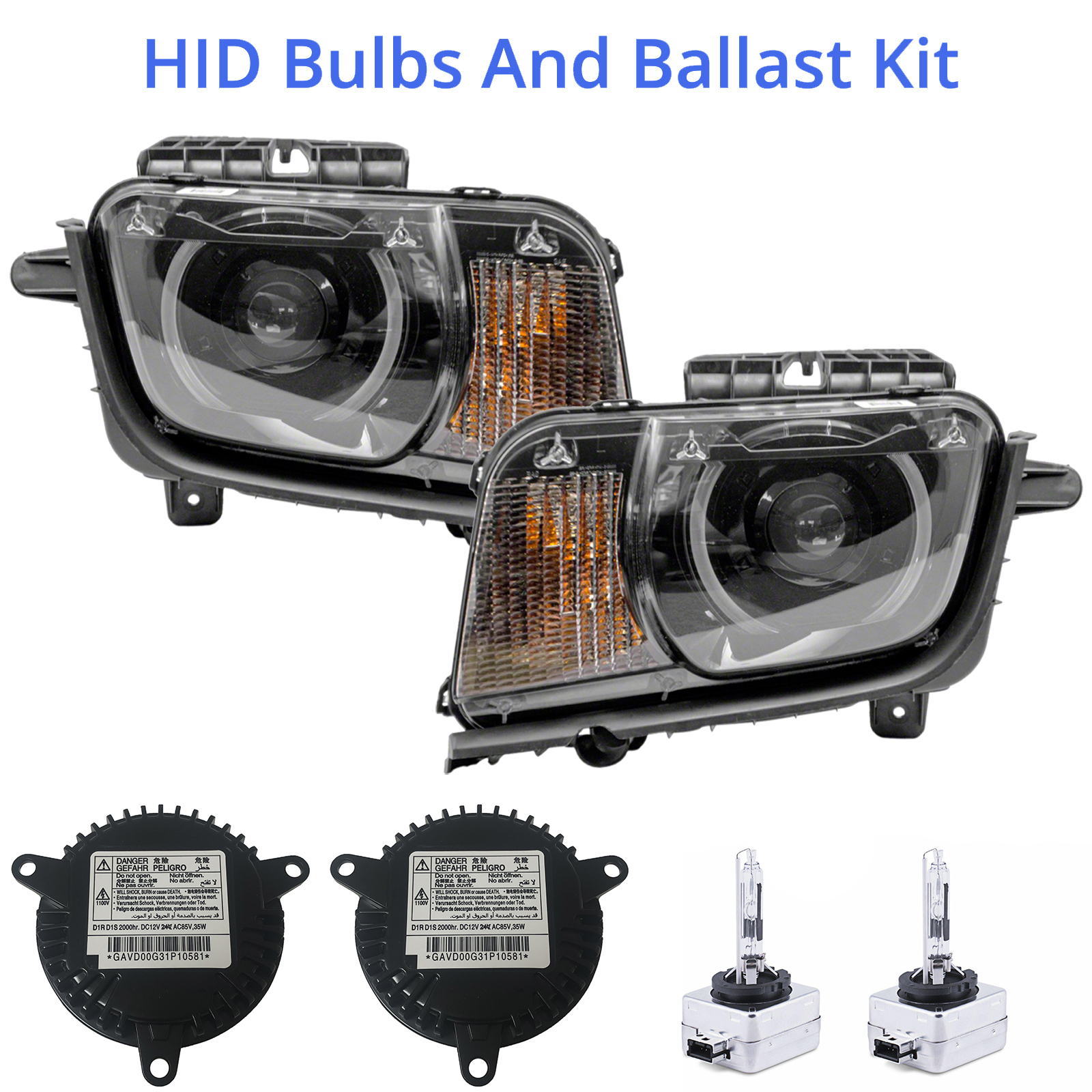 Headlight Set For 10-15 Chevrolet Camaro