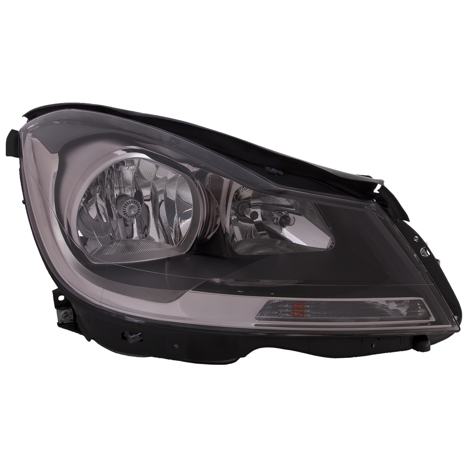Right Passenger Side Headlight For 12-15 Mercedes-Benz C250, 12-15 Mercedes-Benz C350, 12-15 Mercedes-Benz C63 AMG; CAPA Certified