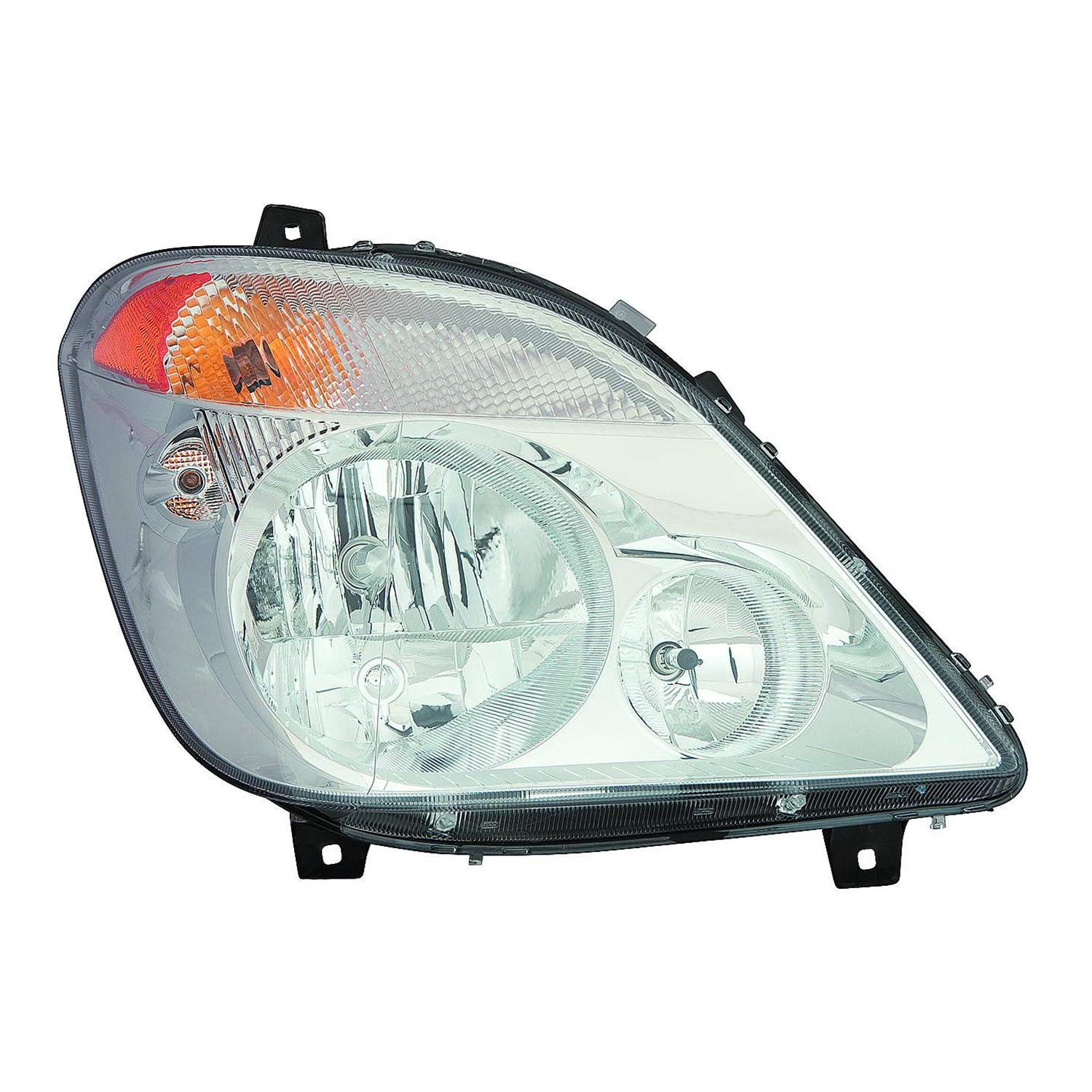 Right Passenger Side Headlight For 07-09 Dodge Sprinter 2500, 07-09 Dodge Sprinter 3500, 10-13 Mercedes-Benz Sprinter 2500, 10-13 Mercedes-Benz Sprinter 3500; CAPA Certified