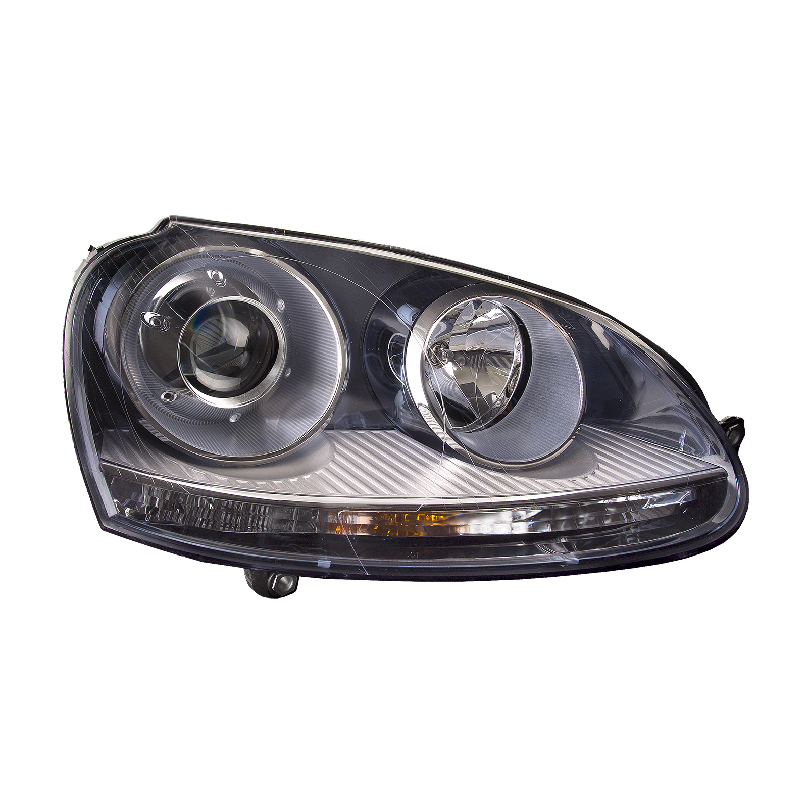 Right Passenger Side Headlight For 06-10 Volkswagen Golf, 06-09 Volkswagen GTI, 05-10 Volkswagen Jetta, 06-10 Volkswagen Rabbit
