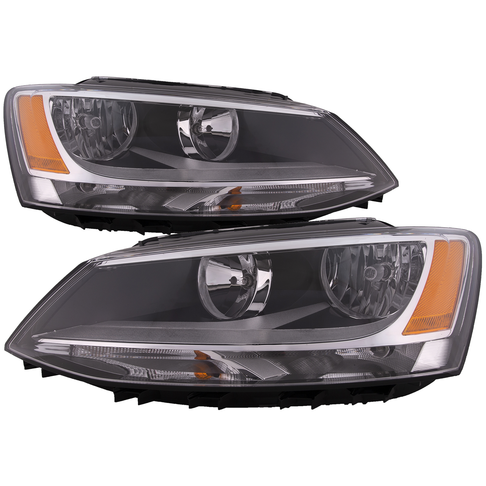 Headlight Set For 11-16 Volkswagen Jetta; CAPA Certified