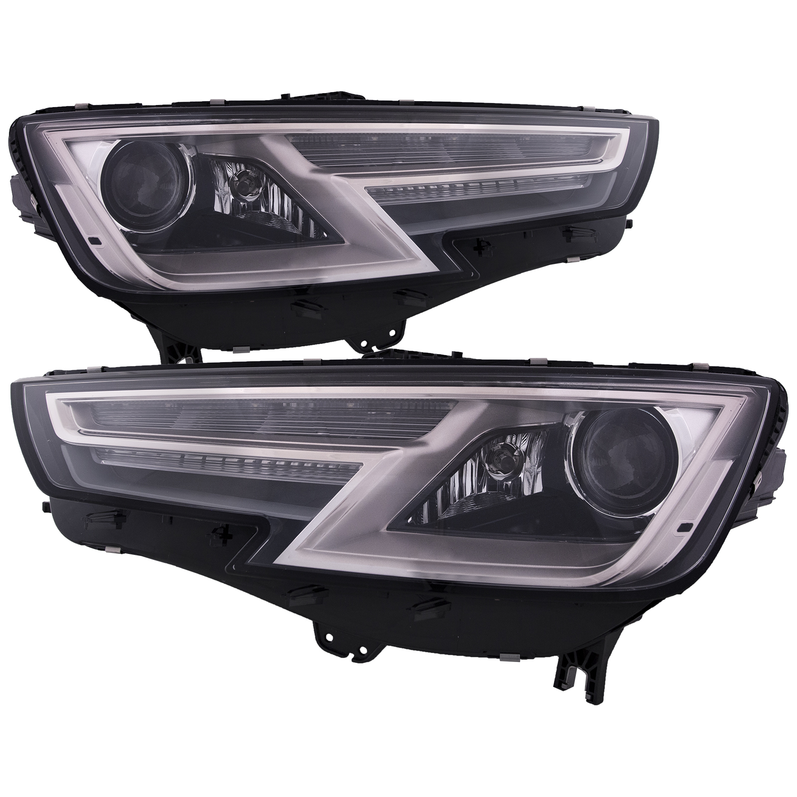 Headlight Set For 17-19 Audi A4; CAPA Certified