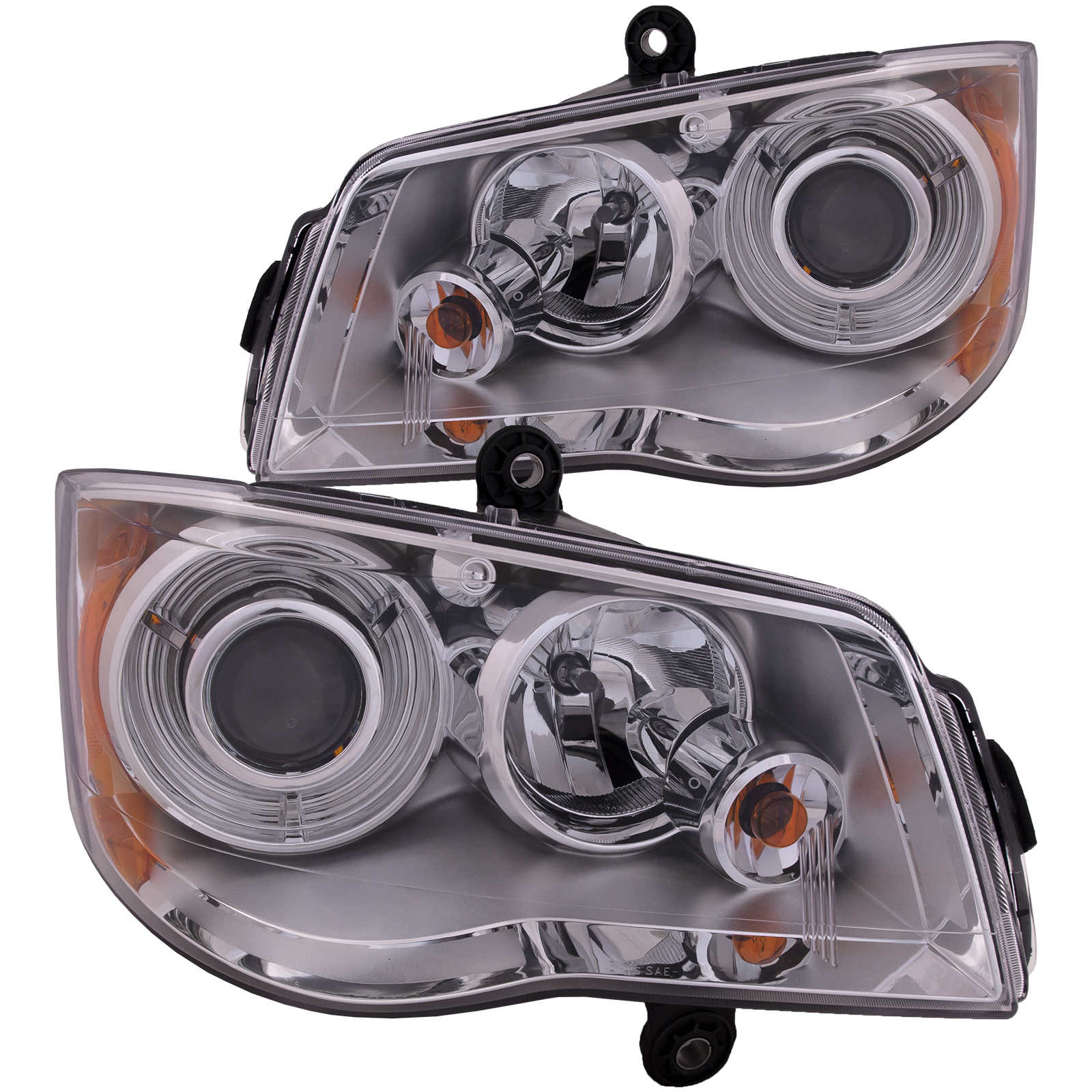 Headlight Set For 08-16 Chrysler Town & Country; CAPA Certified