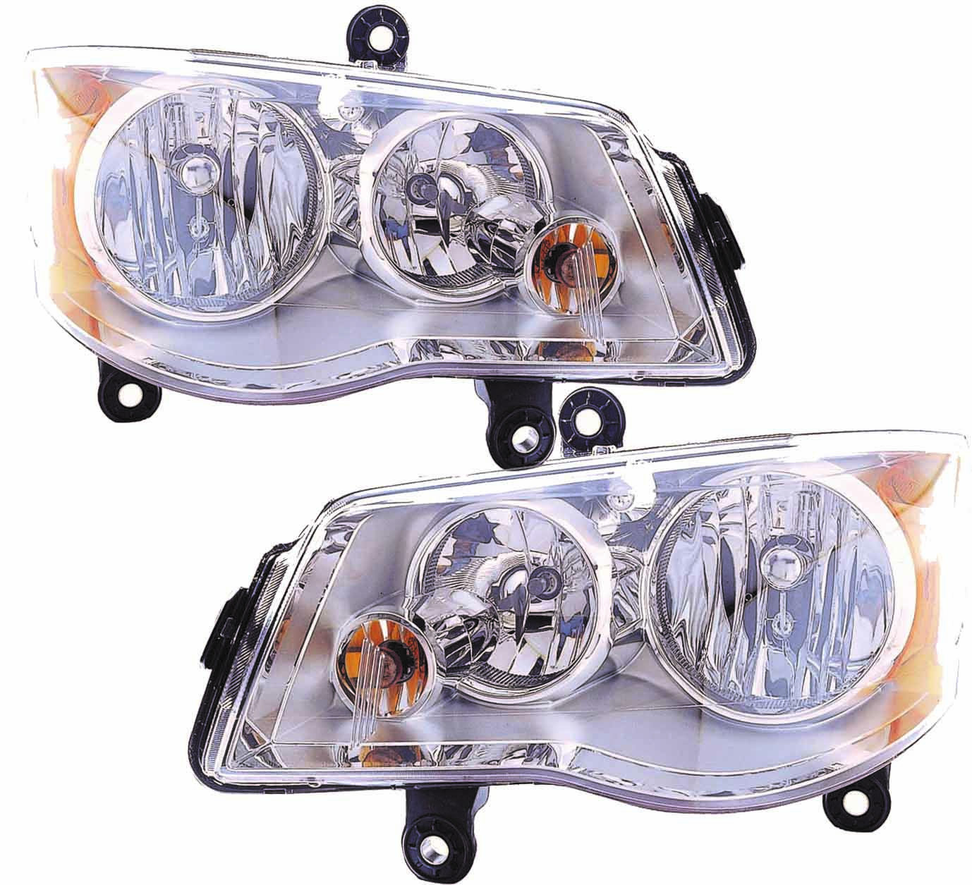 Headlight Set For 08-16 Chrysler Town & Country, 11-20 Dodge Grand Caravan; CAPA Certified