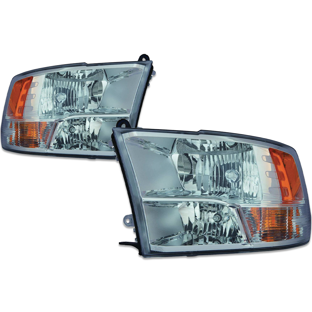 Headlight Set For 13-18 Ram 1500, 19-24 Ram 1500 Classic, 13-18 Ram 2500, 13-18 Ram 3500; CAPA Certified